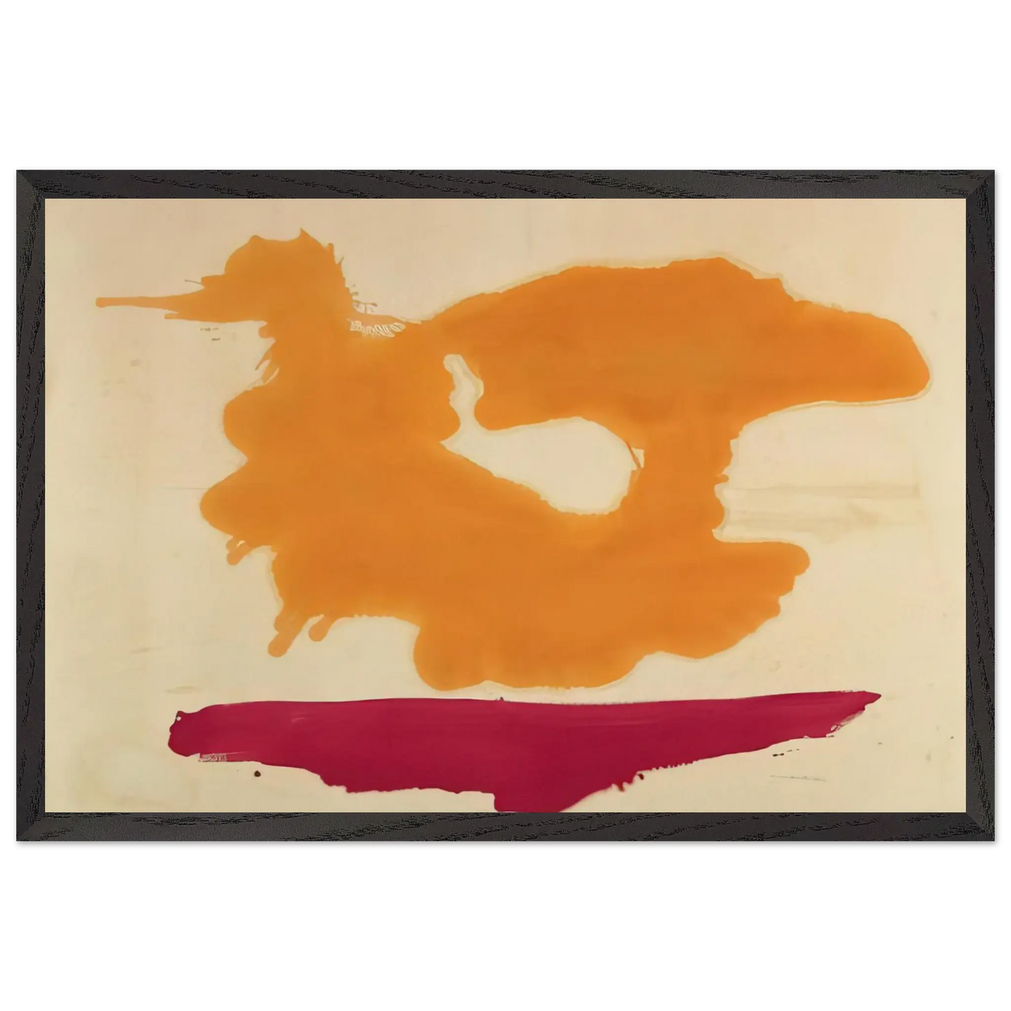 Helen Frankenthaler - Only Orange - 1963 Wall art - 20x25 cm / 8x10 Inches - Premium Wooden Framed Poster With Fine Art Paper - Wood frame