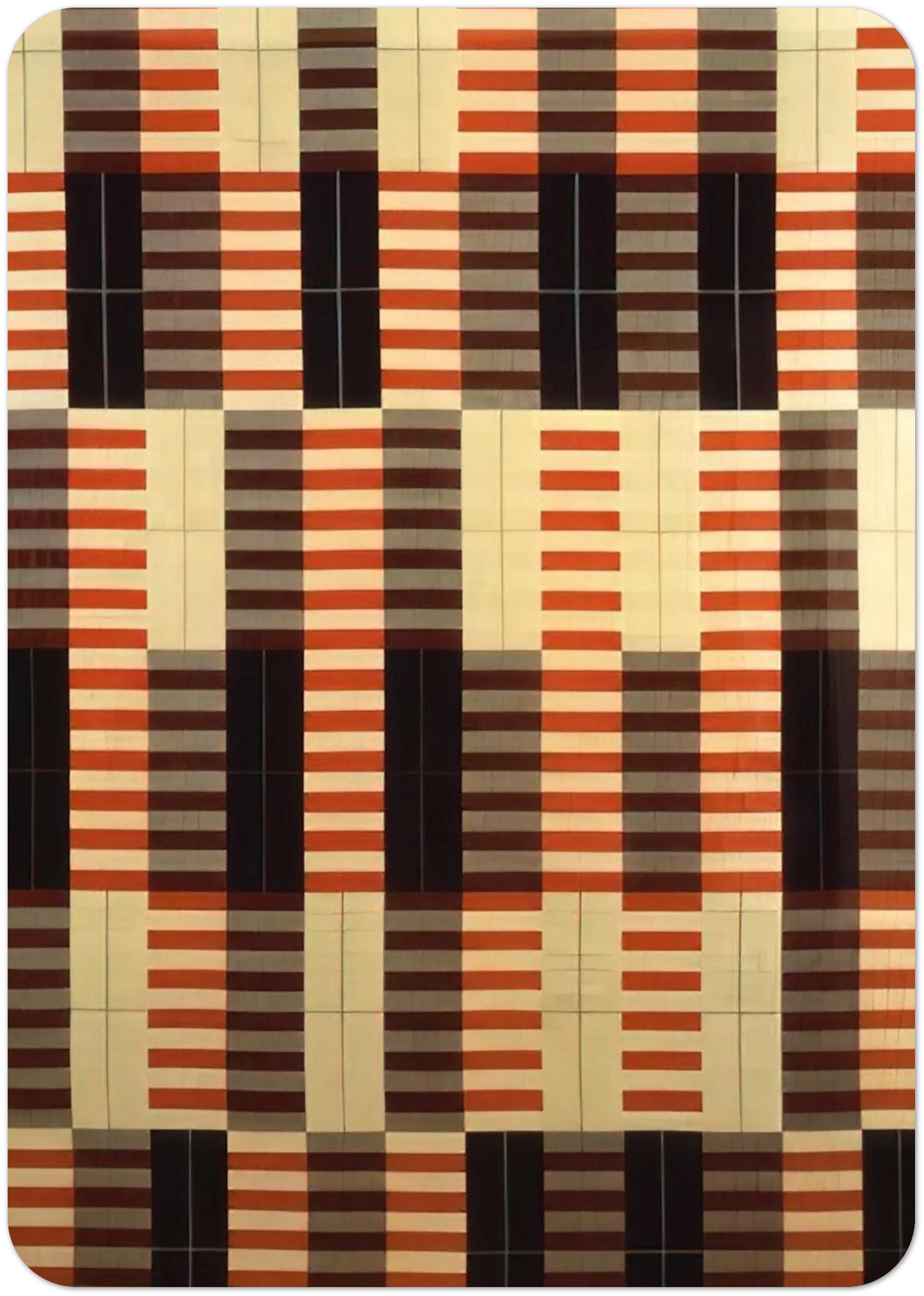 BLACK WHITE RED 1964 By Anni Albers Pack of 10 Post Cards | Anni Albers Post Cards | A6 (10.5 x 14.8 cm) - 4.1 x 5.8 inches