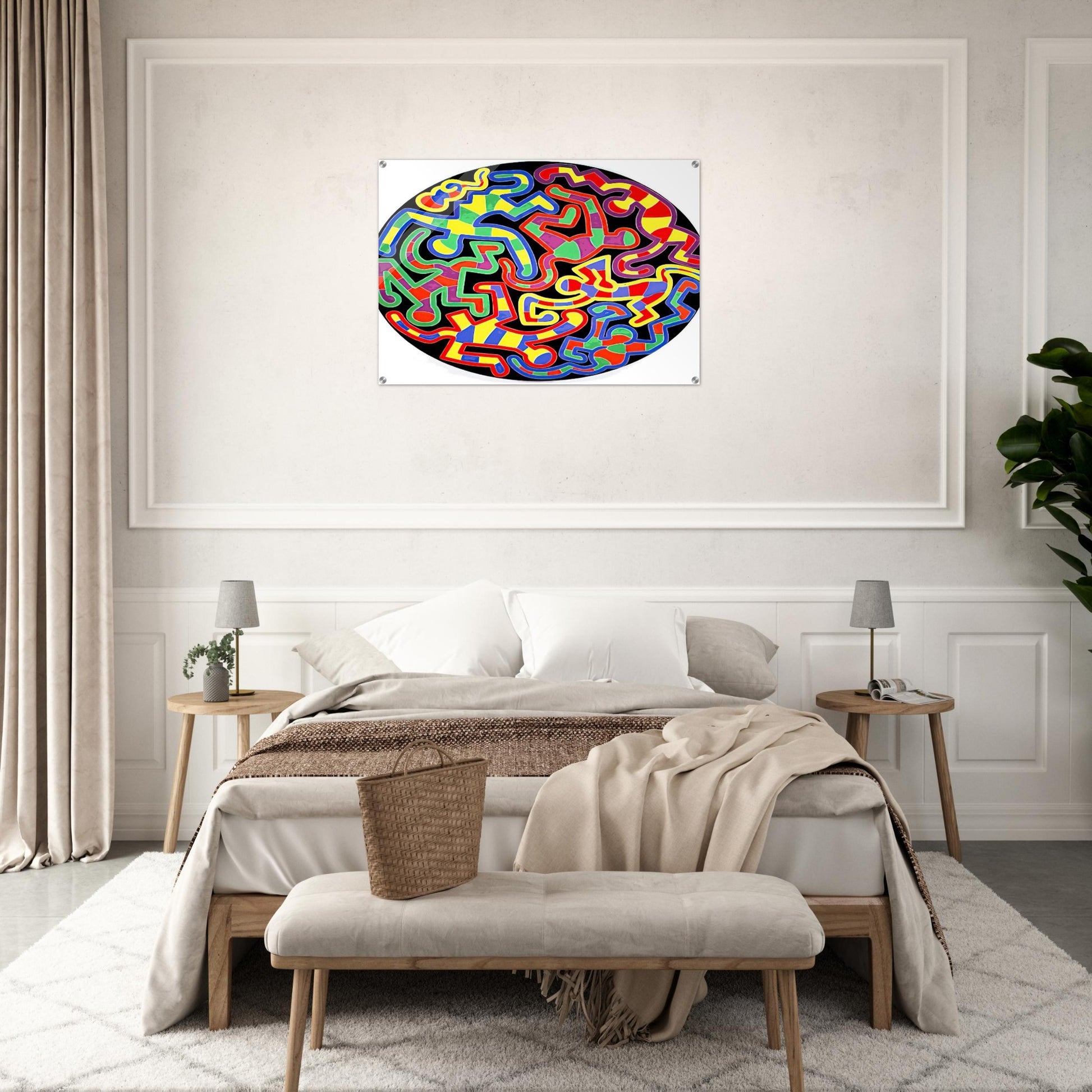 MONKEY PUZZLE 1988 - Keith Haring Acrylic Print - 70x100 cm / 28x40″ inches | Keith Haring Art For Sale