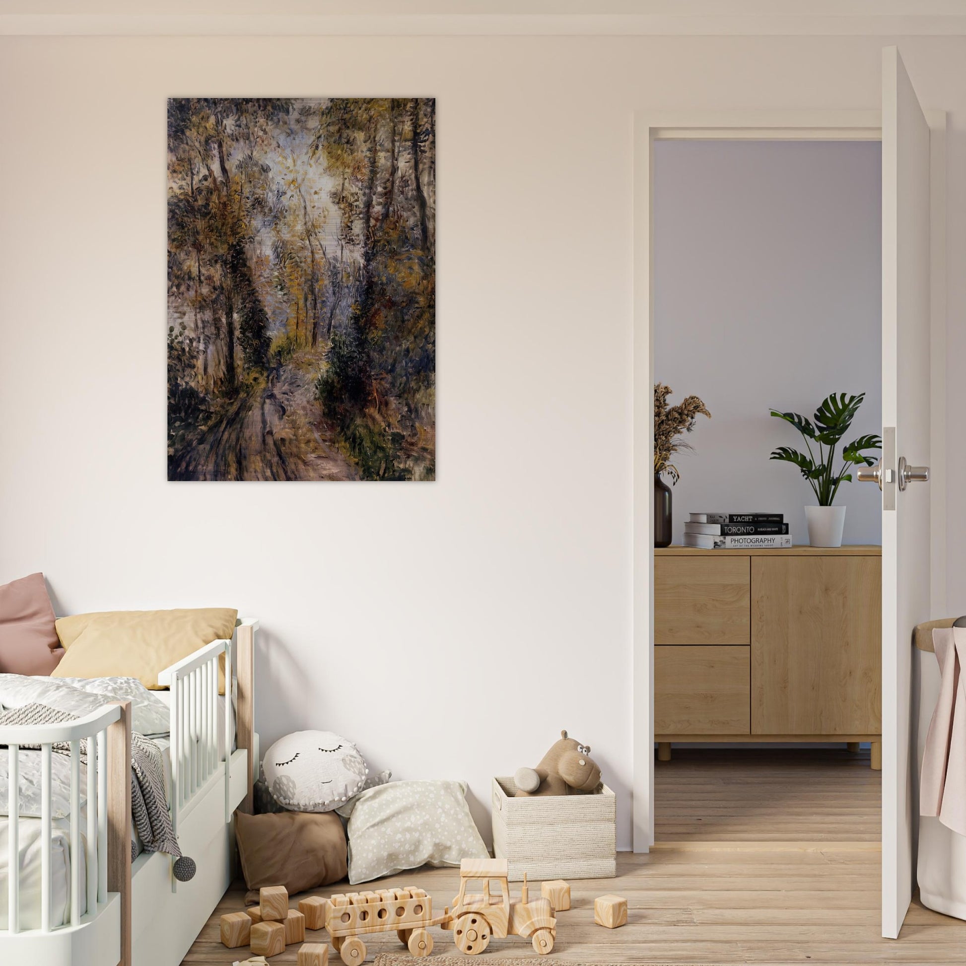 The Path through the Forest - Pierre-Auguste Renoir Brushed Aluminum Print - 70x100 cm / 28x40 inches | Pierre-Auguste Renoir Aluminum Print | Pierre-Auguste Renoir Prints