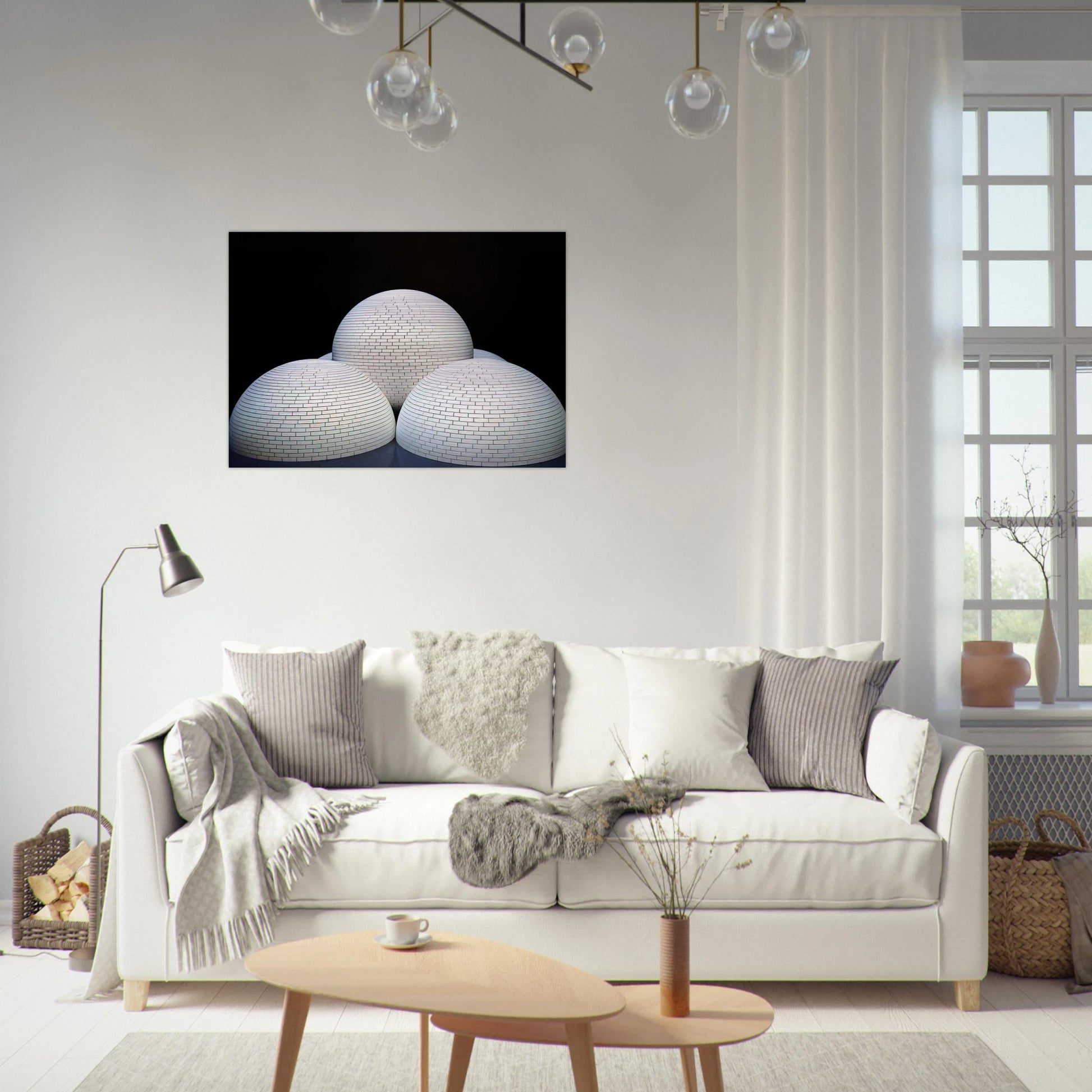 Model for Brick Structure four domes and a sphere - Sol LeWitt Brushed Aluminum Print - 70x100 cm / 28x40 inches | Sol LeWitt Aluminum Print | Sol LeWitt Prints