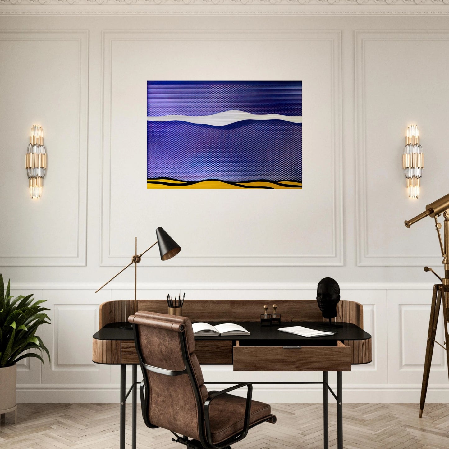 ARCTIC LANDSCAPE 1964 - Roy Lichtenstein Brushed Aluminum Print - 70x100 cm / 28x40 inches | Roy Lichtenstein Aluminum Print | Roy Lichtenstein Prints