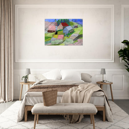 Häuser im Schwarzwald - Naïve Art Primitivism - Johannes Itten Acrylic Print - 70x100 cm / 28x40″ inches