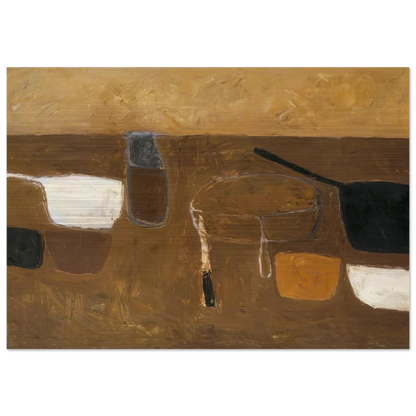 Brown Still Life - 1957 - William Scott Brushed Aluminum Print - 70x100 cm / 28x40 inches | William Scott Aluminum Print | William Scott Prints