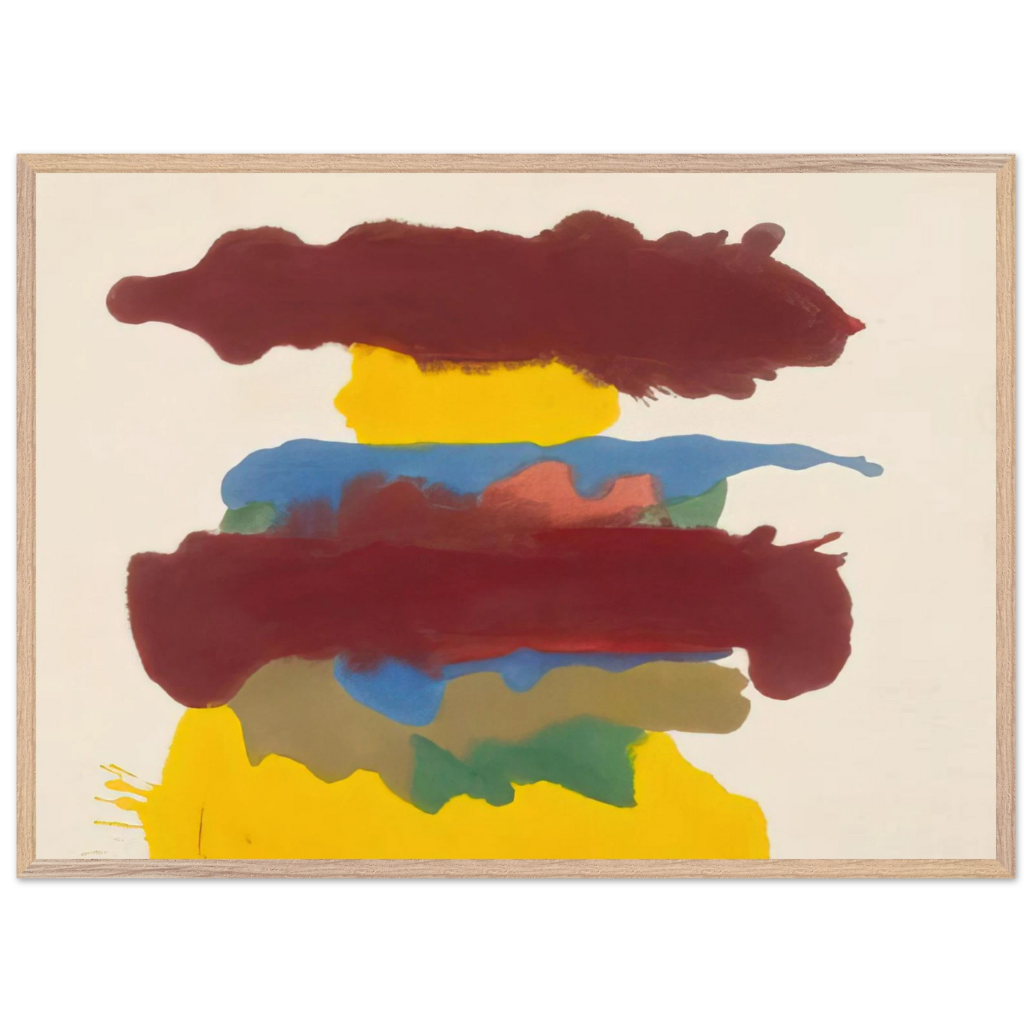 Helen Frankenthaler - Weather Change - 1963 Wall art - A2 (42 x 59.4  cm) - Premium Wooden Framed Poster With Fine Art Paper-canvas - White frame