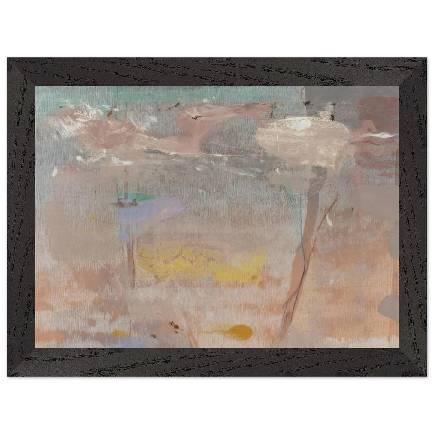 Helen Frankenthaler - Monotype I - 1981 Wall art - 30x45 cm / 12x18 inches - Premium Wooden Framed Poster With Fine Art Paper-canvas - Black frame
