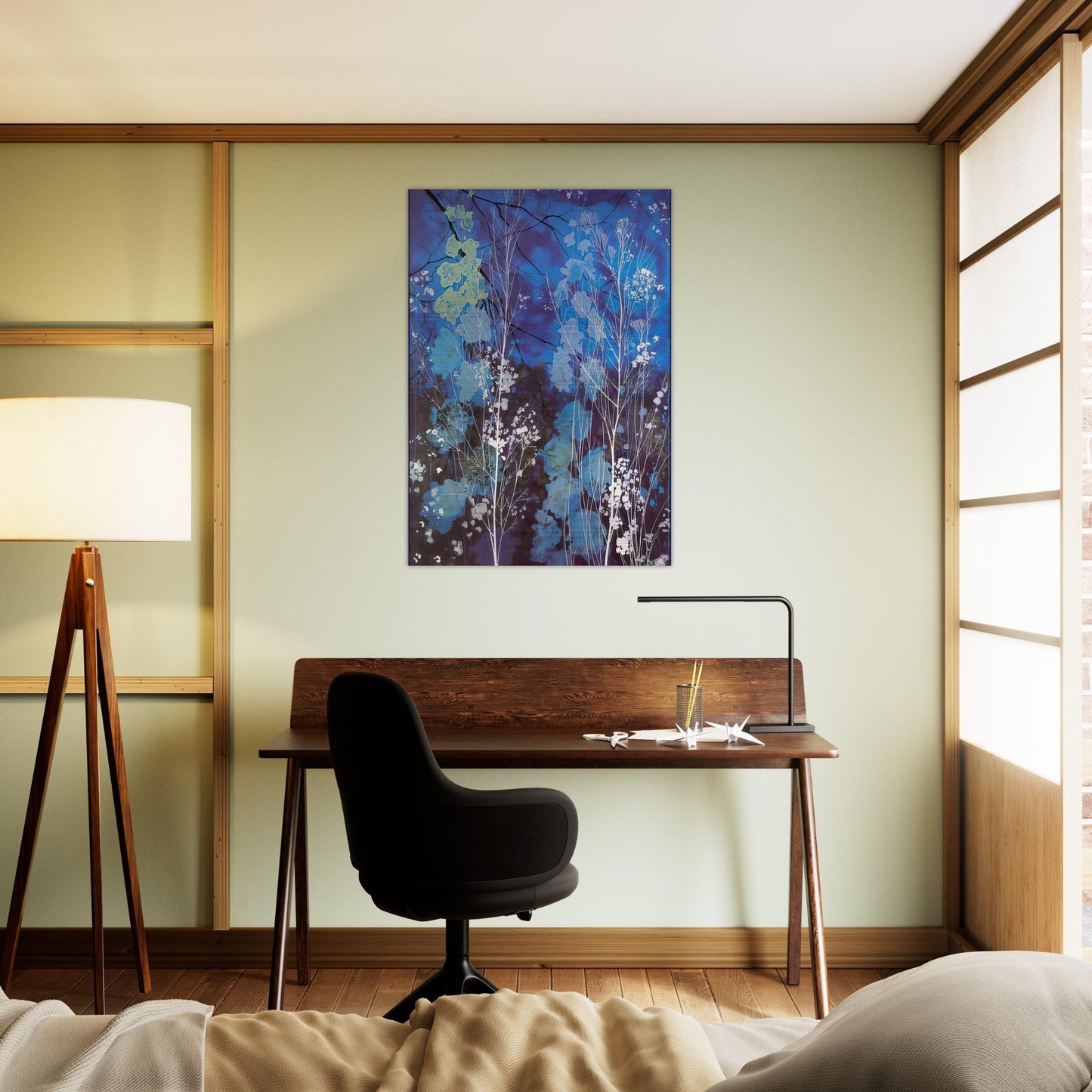 Delphinium - Eyvind Earle Brushed Aluminum Print - 70x100 cm / 28x40 inches | Eyvind Earle Aluminum Print | Eyvind Earle Prints