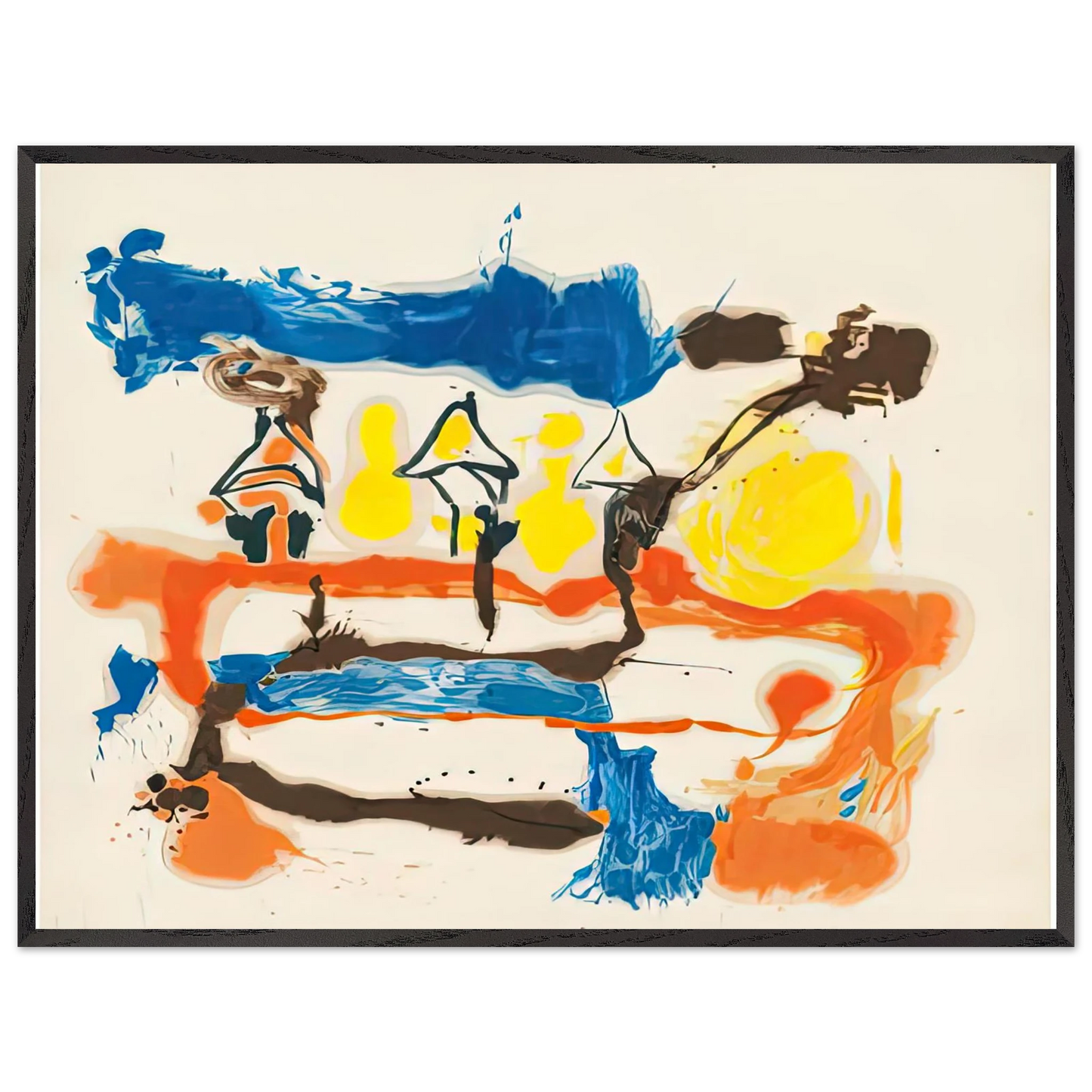 Helen Frankenthaler - Fable, 1961- Wall Art - 21x29.7 cm / 8x12" - Premium Wooden Framed Poster With Fine Art Paper-canvas - Wood frame