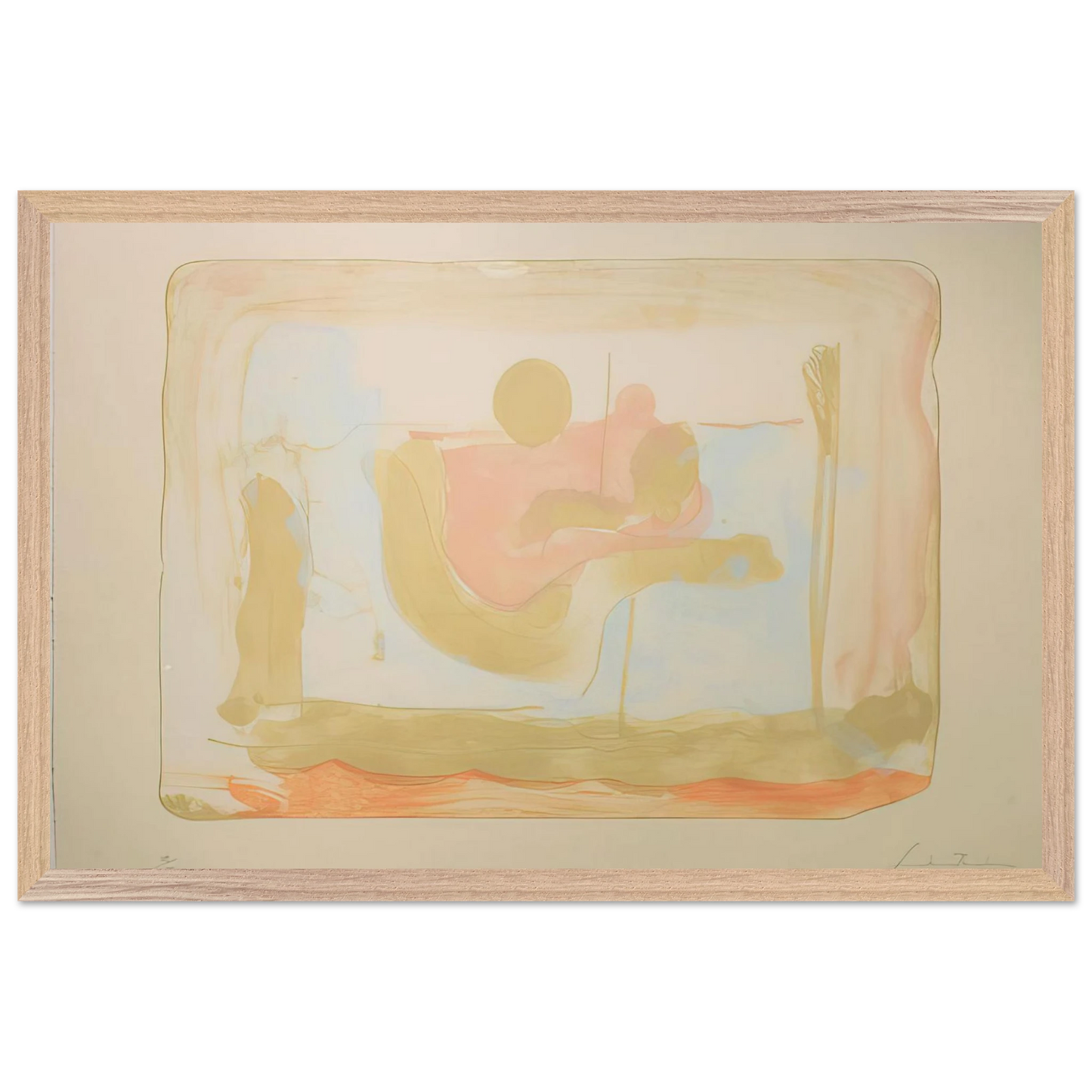 Helen Frankenthaler - Reflections I - 1995 Wall art - A3 (29.7 x 42  cm) - Premium Wooden Framed Poster With Fine Art Paper-canvas - White frame