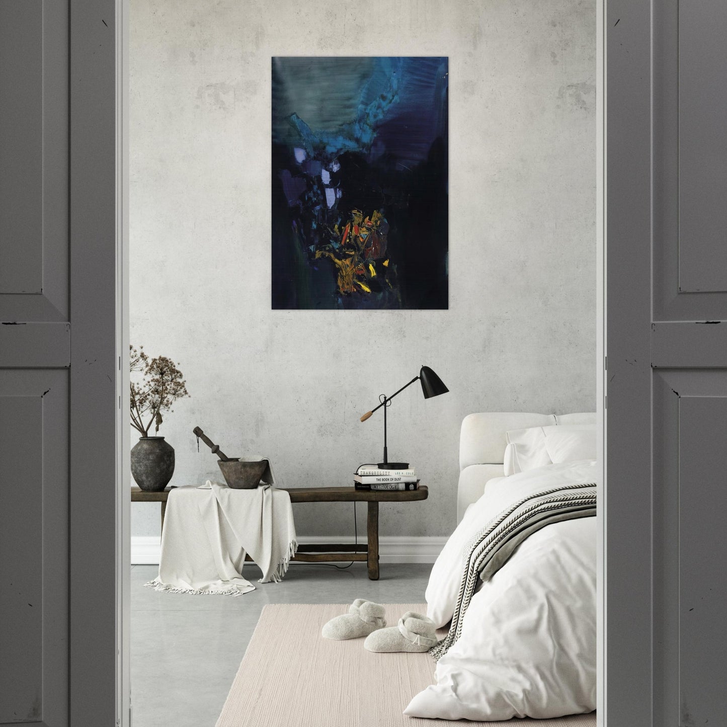 Vallée de Gorbio - Abstract Art - S. H. Raza Brushed Aluminum Print - 70x100 cm / 28x40 inches | S. H. Raza Aluminum Print | S. H. Raza Prints