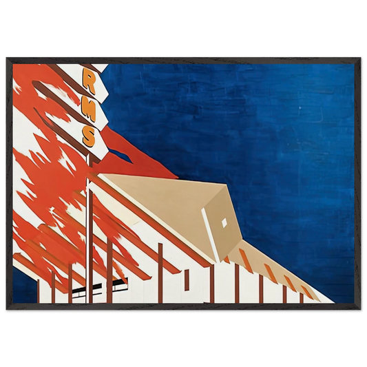 NORMS LA CIENAGA ON FIRE 1964 - Edward Ruscha 70x100 cm / 28x40 inches Framed Art Print – Black Wooden Frame