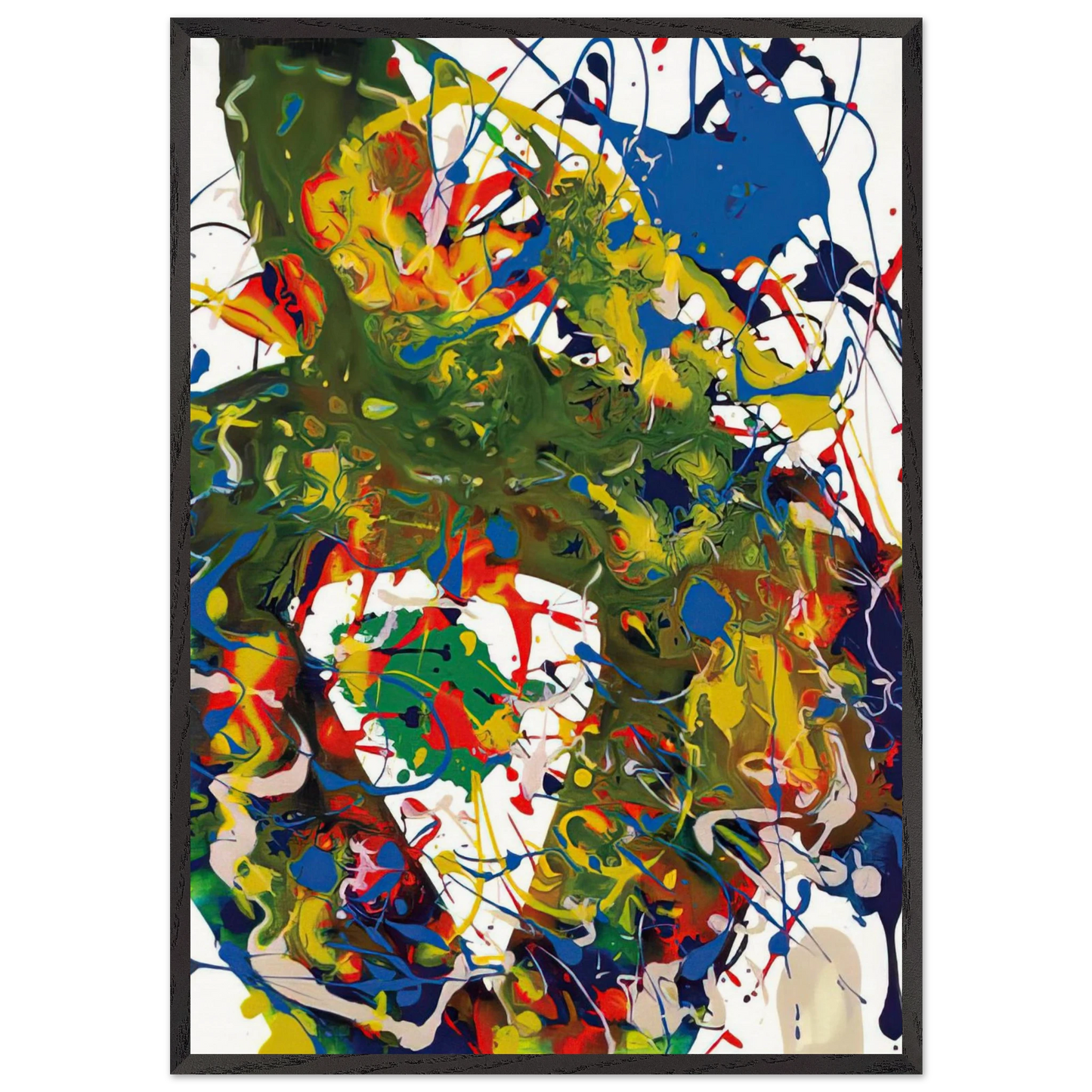 Untitled  SFP94-65  SFF 1739  - Sam Francis 70x100 cm / 28x40 inches Framed Art Print – Black Wooden Frame