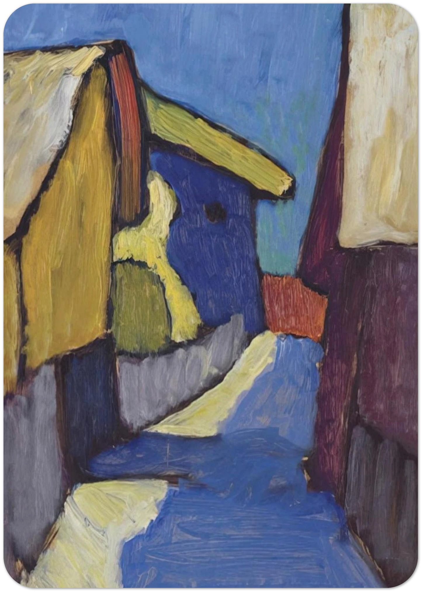 DORFSTRASSE IN BLAU By Gabriele Munter Pack of 10 Post Cards | Gabriele Munter Post Cards | A6 (10.5 x 14.8 cm) - 4.1 x 5.8 inches