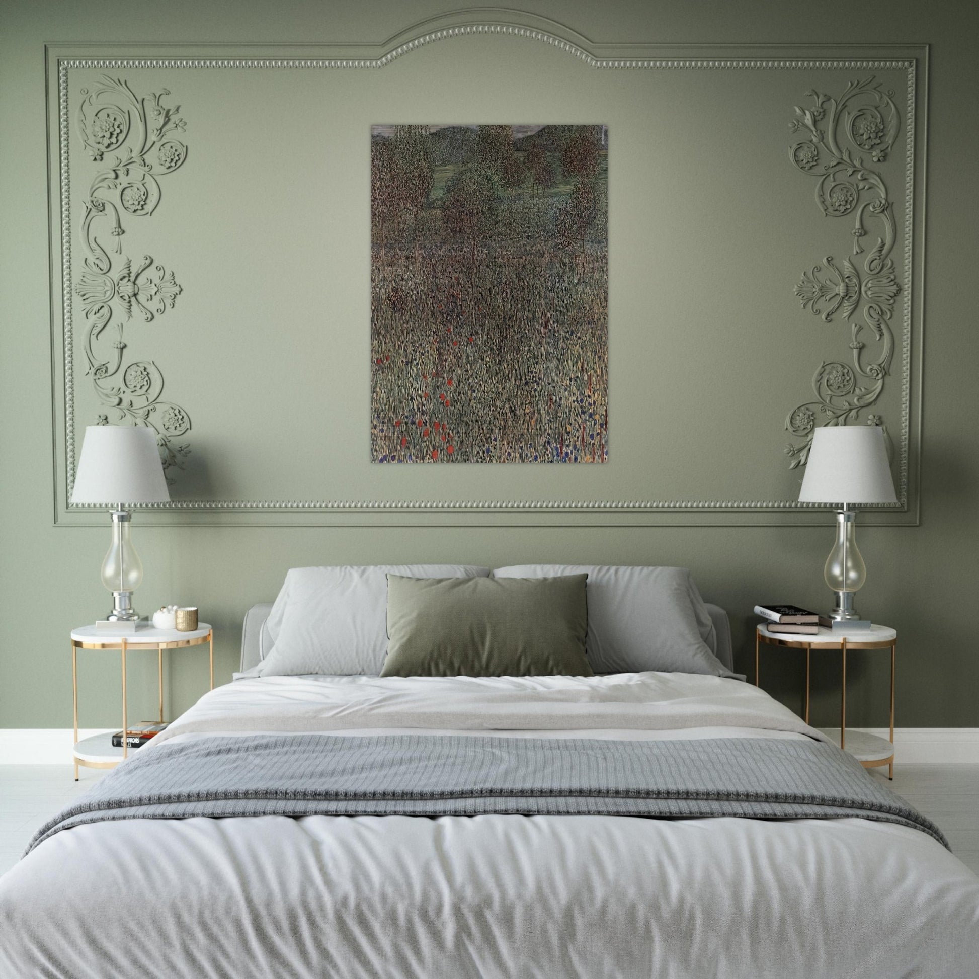 BLOOMING FIELD - Gustav Klimt Brushed Aluminum Print - 70x100 cm / 28x40 inches | Gustav Klimt Aluminum Print | Gustav Klimt Prints
