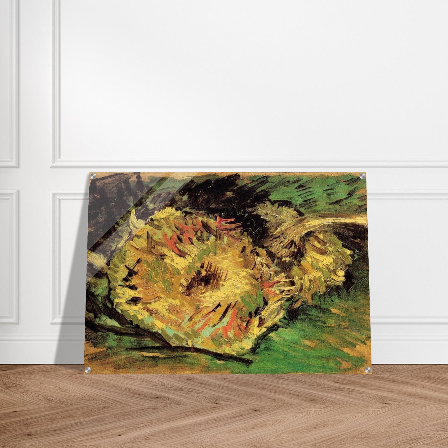 Two Cut Sunflowers - Vincent van Gogh Acrylic Print - 70x100 cm / 28x40″ inches