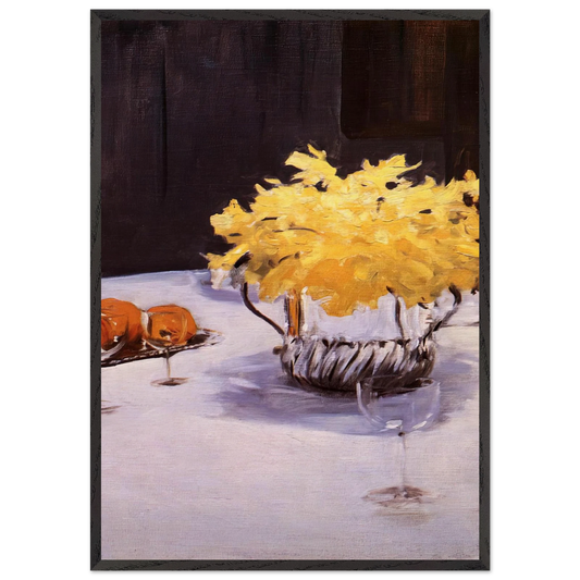 Still Life with Daffodils - John Singer Sargent 70x100 cm / 28x40 inches Framed Art Print – Black Wooden Frame