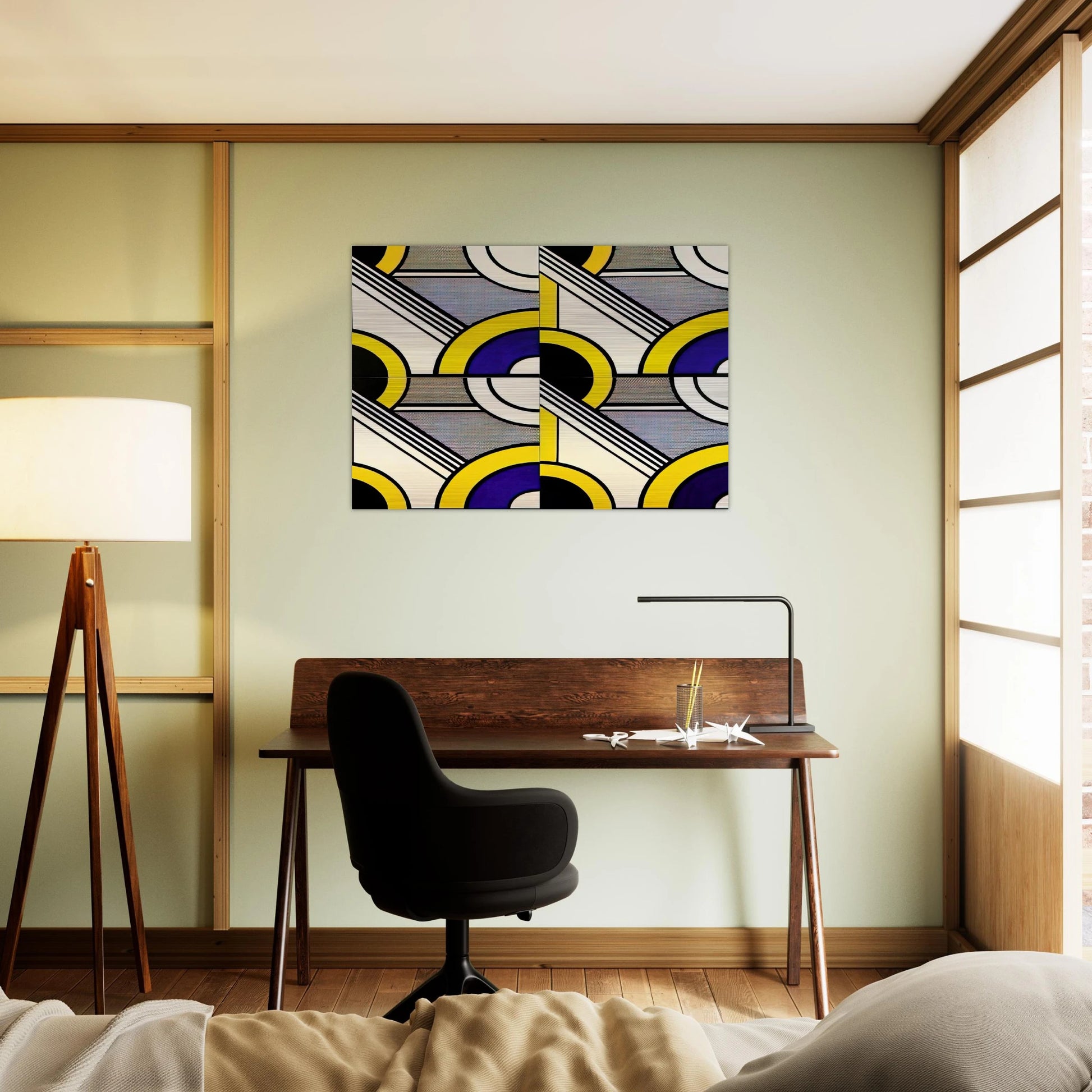 MODULAR PAINTING WITH FOUR PANELS 1 1969 - Roy Lichtenstein Brushed Aluminum Print - 70x100 cm / 28x40 inches | Roy Lichtenstein Aluminum Print | Roy Lichtenstein Prints