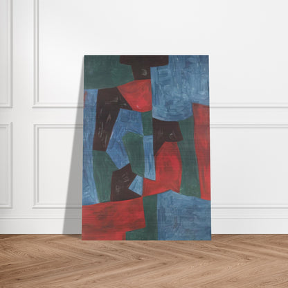 Composition abstraite - 1958 - Serge Poliakoff Brushed Aluminum Print - 70x100 cm / 28x40 inches | Serge Poliakoff Aluminum Print | Serge Poliakoff Prints