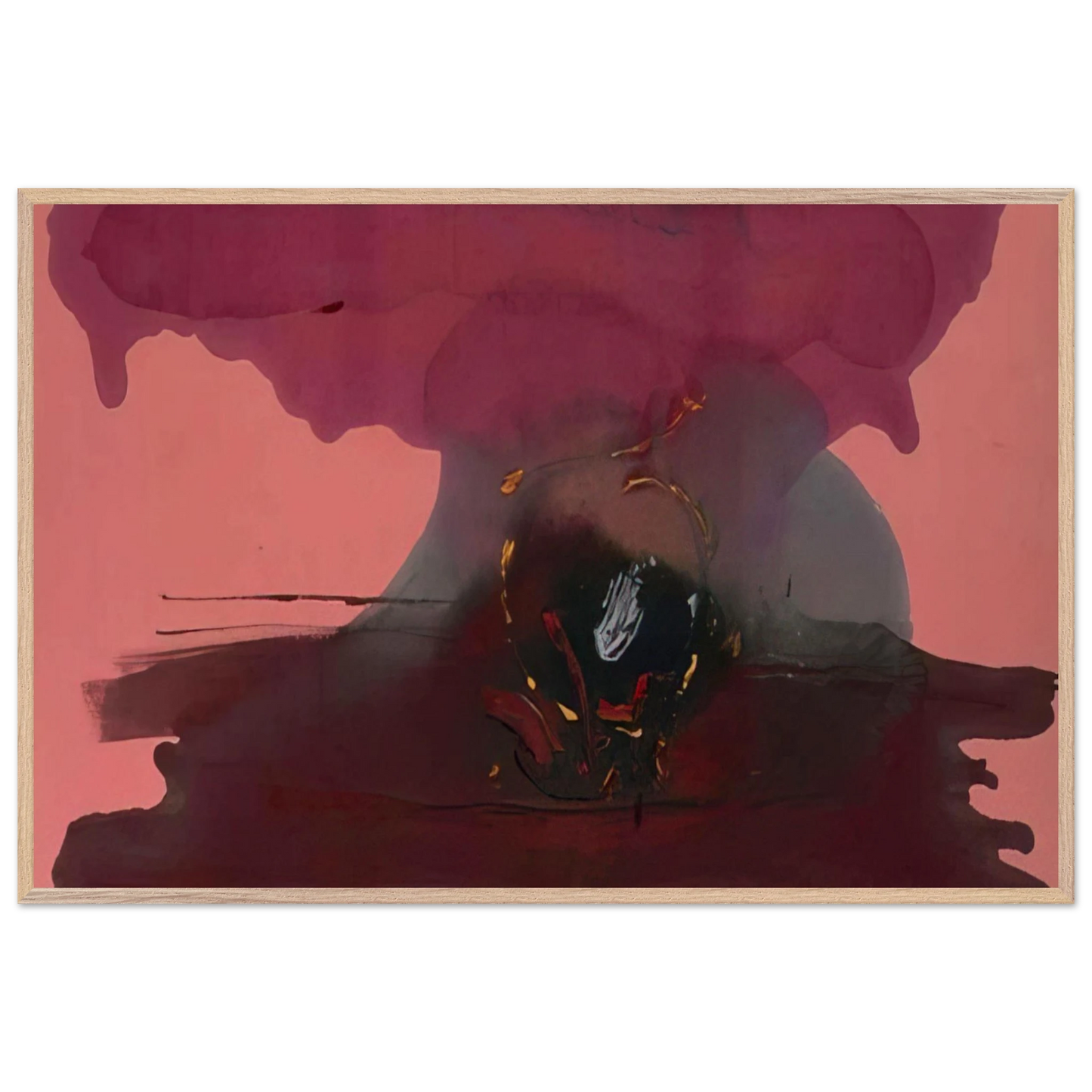 Helen Frankenthaler - Harbinger - 1986 Wall art - 50x70 cm / 20x28 inches - Premium Wooden Framed Poster With Fine Art Paper-canvas - Wood frame