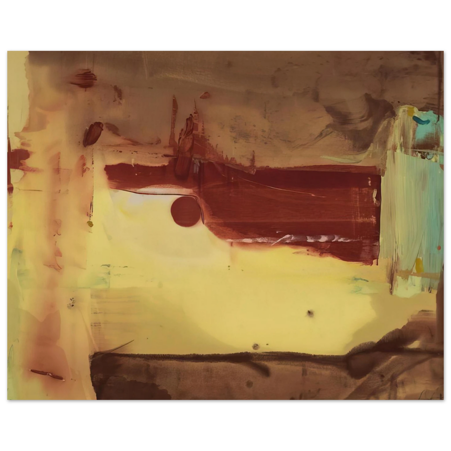 Helen Frankenthaler - Desert Pass - 1976 Wall art - 20x25 cm / 8x10 inches - Premium Wooden Framed Poster With Fine Art Paper-canvas - Black frame