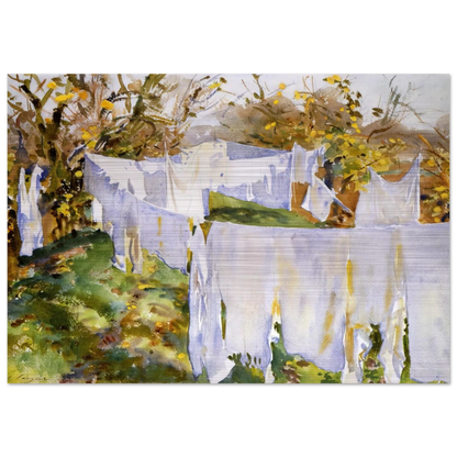 La Biancheria - John Singer Sargent Brushed Aluminum Print - 70x100 cm / 28x40 inches | John Singer Sargent Aluminum Print | John Singer Sargent Prints