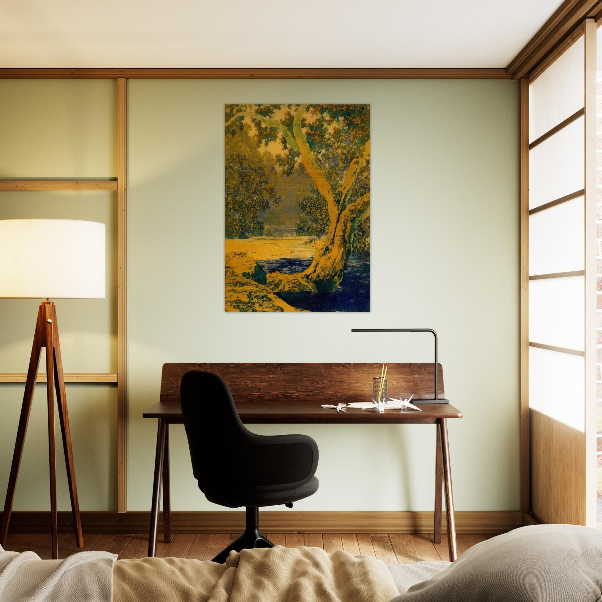 Study for Autumn Brook - Maxfield Parrish Brushed Aluminum Print - 70x100 cm / 28x40 inches | Maxfield Parrish Aluminum Print | Maxfield Parrish Prints
