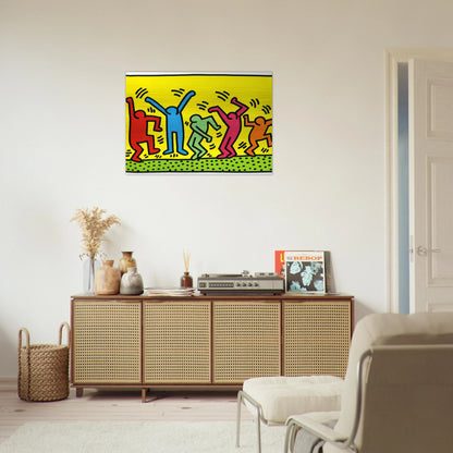 UNTITLED DANCE 1987 - Keith Haring Brushed Aluminum Print - 70x100 cm / 28x40 inches | Keith Haring Aluminum Print | Keith Haring Prints
