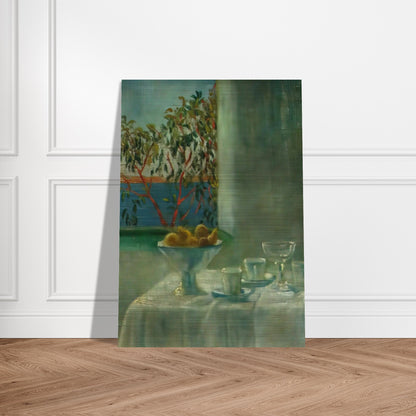 STILL LIFE BY A WINDOW - Salvador Dali Brushed Aluminum Print - 70x100 cm / 28x40 inches | Salvador Dali Aluminum Print | Salvador Dali Prints