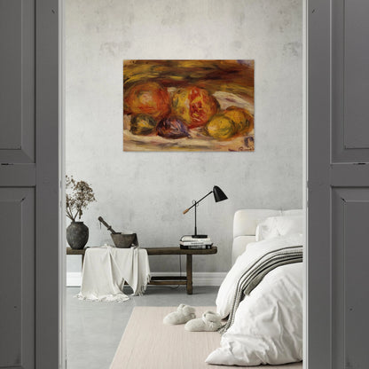 Still Life Pomegranate, Figs and Apples - Pierre-Auguste Renoir Brushed Aluminum Print - 70x100 cm / 28x40 inches | Pierre-Auguste Renoir Aluminum Print | Pierre-Auguste Renoir Prints