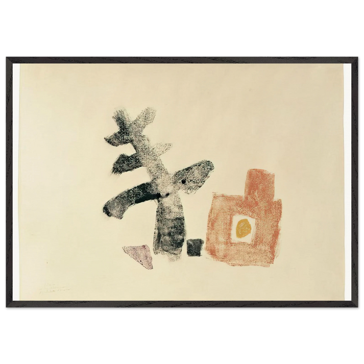 11550 - 1950 - Julius Bissier 70x100 cm / 28x40 inches Framed Art Print – Black Wooden Frame