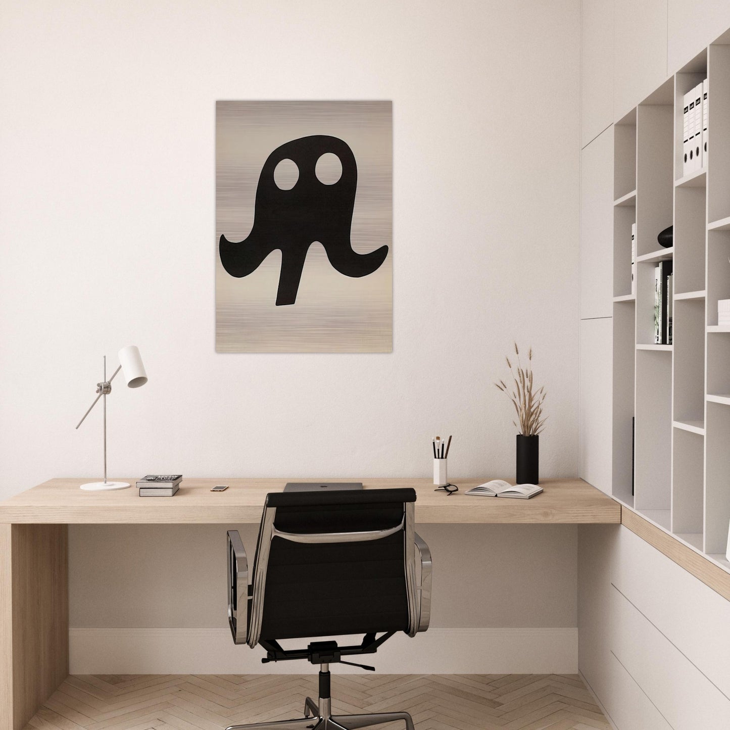 Mustache Hat - Jean Arp Brushed Aluminum Print - 70x100 cm / 28x40 inches | Jean Arp Aluminum Print | Jean Arp Prints