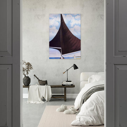 Brown Sail, Wing on Wing, Nassau - Georgia O'Keeffe Brushed Aluminum Print - 70x100 cm / 28x40 inches | Georgia O'Keeffe Aluminum Print | Georgia O'Keeffe Prints
