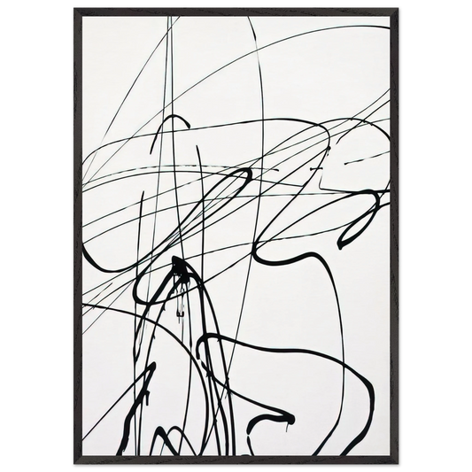 Untitled T1989-A3 - 1989 - Hans Hartung 70x100 cm / 28x40 inches Framed Art Print – Black Wooden Frame