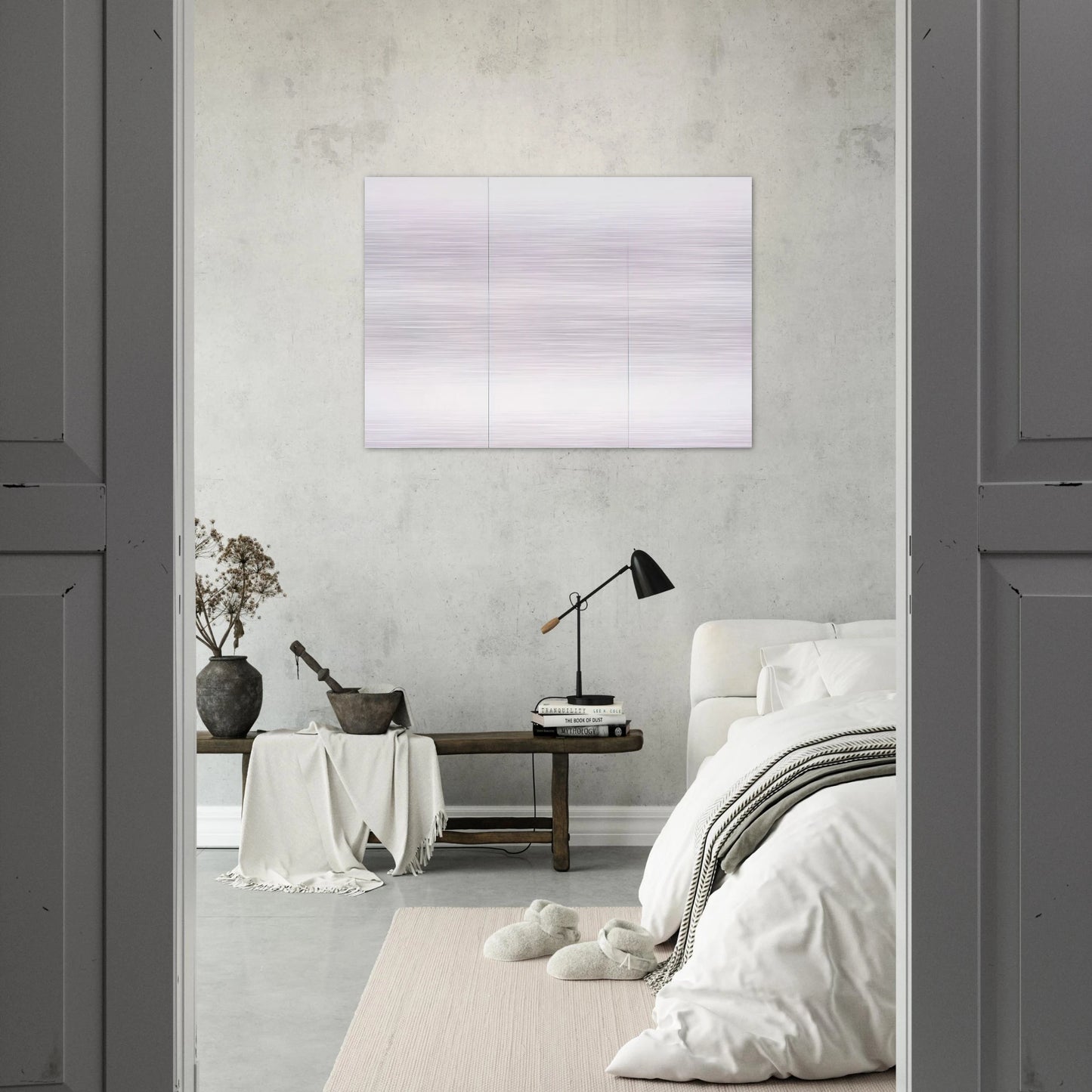 WHITE PAINTING THREE PANEL 1951 - Robert Rauschenberg Brushed Aluminum Print - 70x100 cm / 28x40 inches | Robert Rauschenberg Aluminum Print | Robert Rauschenberg Prints