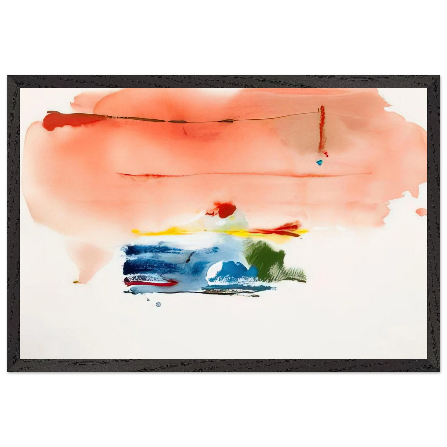 Helen Frankenthaler - Santa Fe II - 1986 Wall art - A2 (42 x 59.4  cm) - Premium Wooden Framed Poster With Fine Art Paper-canvas - Black frame