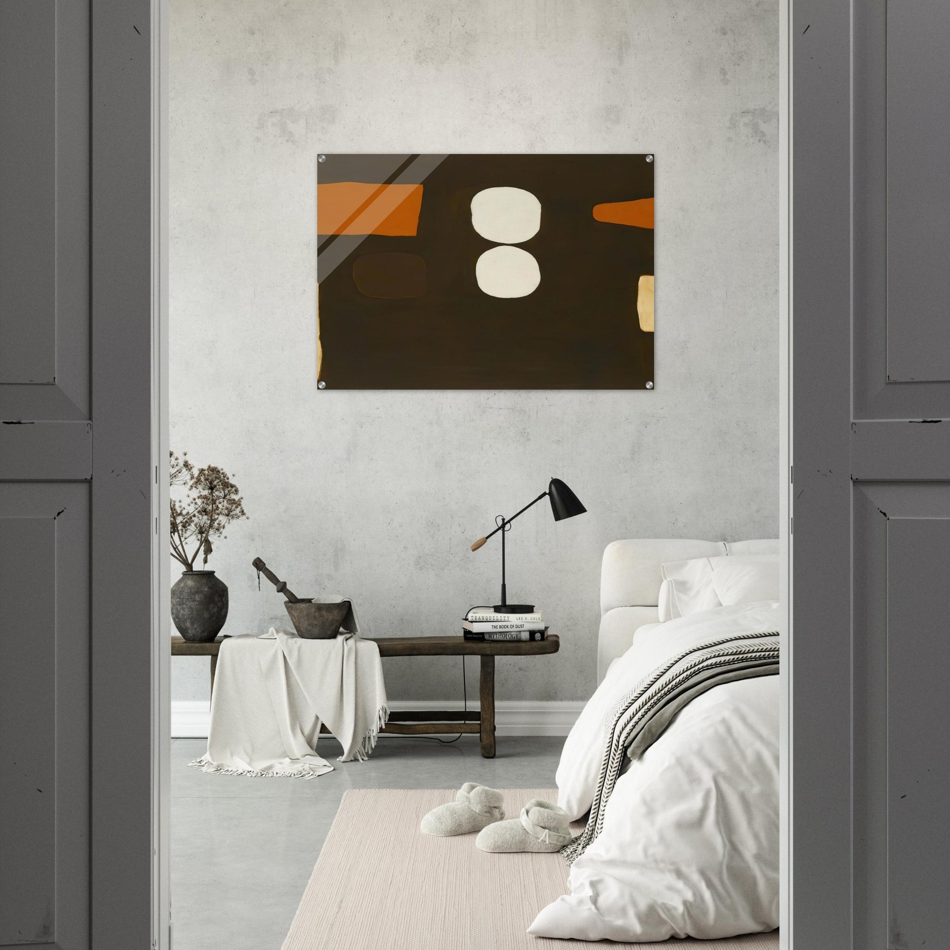 Dark Brown, Orange and White - 1963 - William Scott Acrylic Print - 70x100 cm / 28x40″ inches | William Scott Wall Art | William Scott Prints