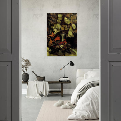 Vase with Honesty - Vincent van Gogh Brushed Aluminum Print - 70x100 cm / 28x40 inches | Vincent van Gogh Aluminum Print | Vincent van Gogh Prints