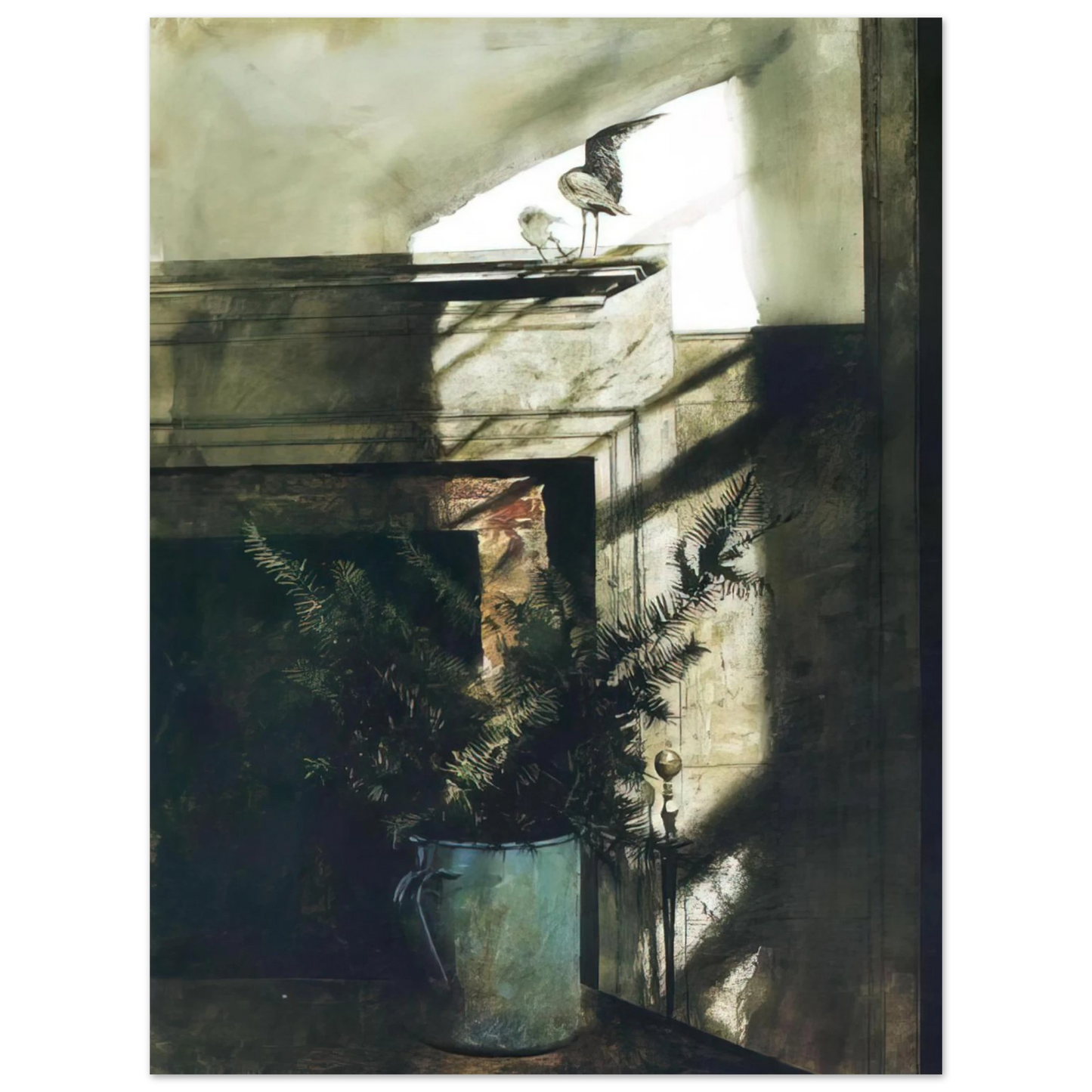 Andrew Wyeth - BIRD IN THE HOUSE Wall Art - 21x29.7 cm / 8x12" - Fine Art Poster-canvas - -