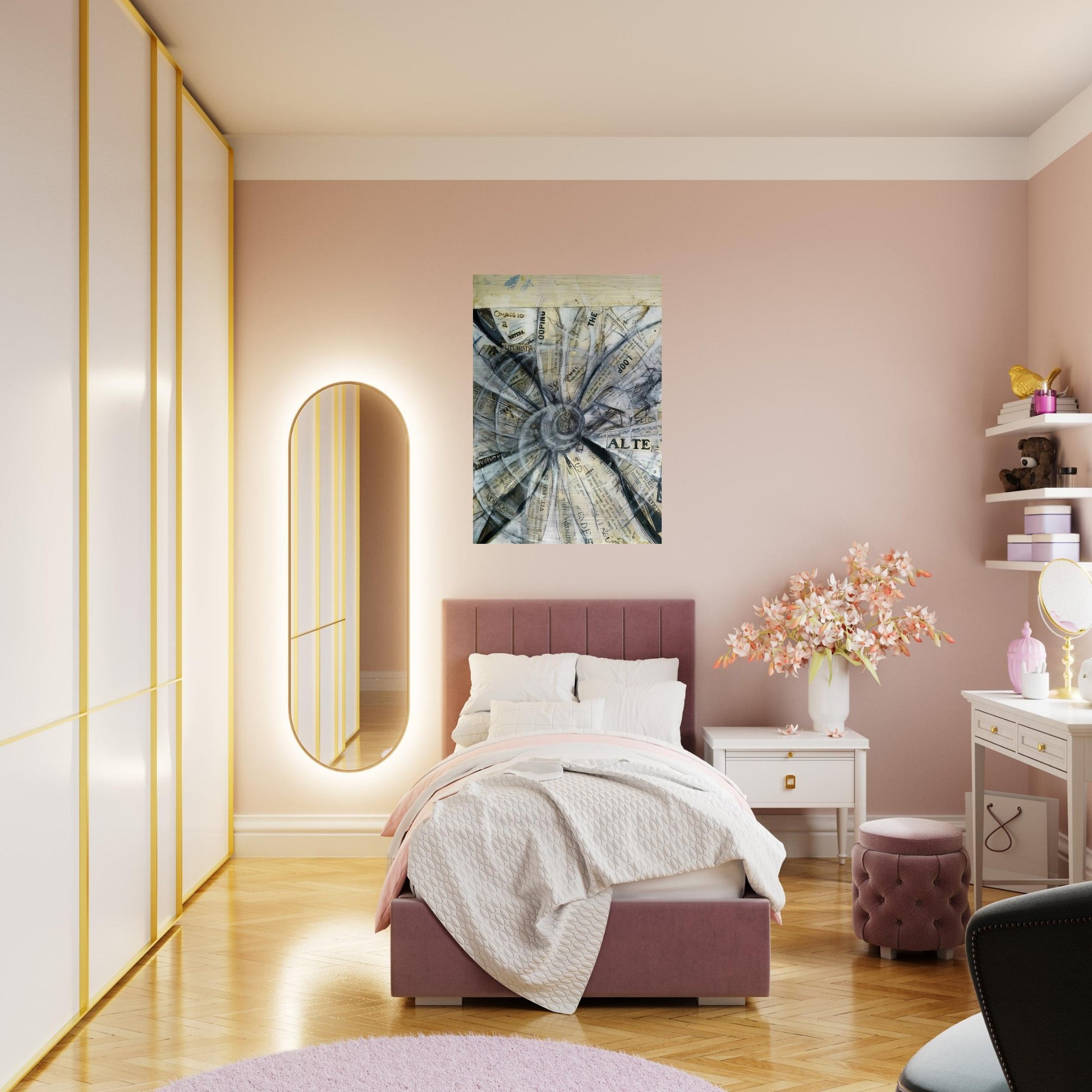 OMAGGIO A BETUDA FUTURISTA 1915 - Carlo Carra Brushed Aluminum Print - 70x100 cm / 28x40 inches | Carlo Carra Aluminum Print | Carlo Carra Prints