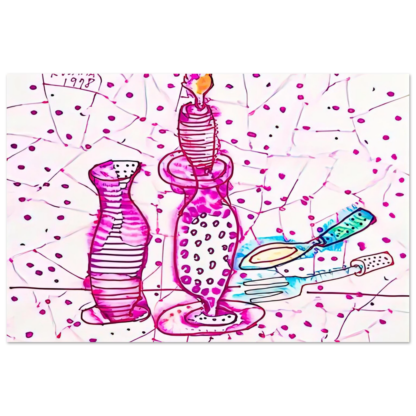 Yayoi Kusama - STILL LIFE OF CANDLESTICK 1978 Fine Art Poster