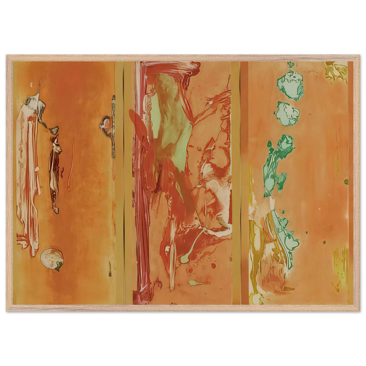 Helen Frankenthaler - Gateway - 1988 Wall art - 28x43  cm / XL (11x17 inches) - Premium Wooden Framed Poster With Fine Art Paper-canvas - Black frame
