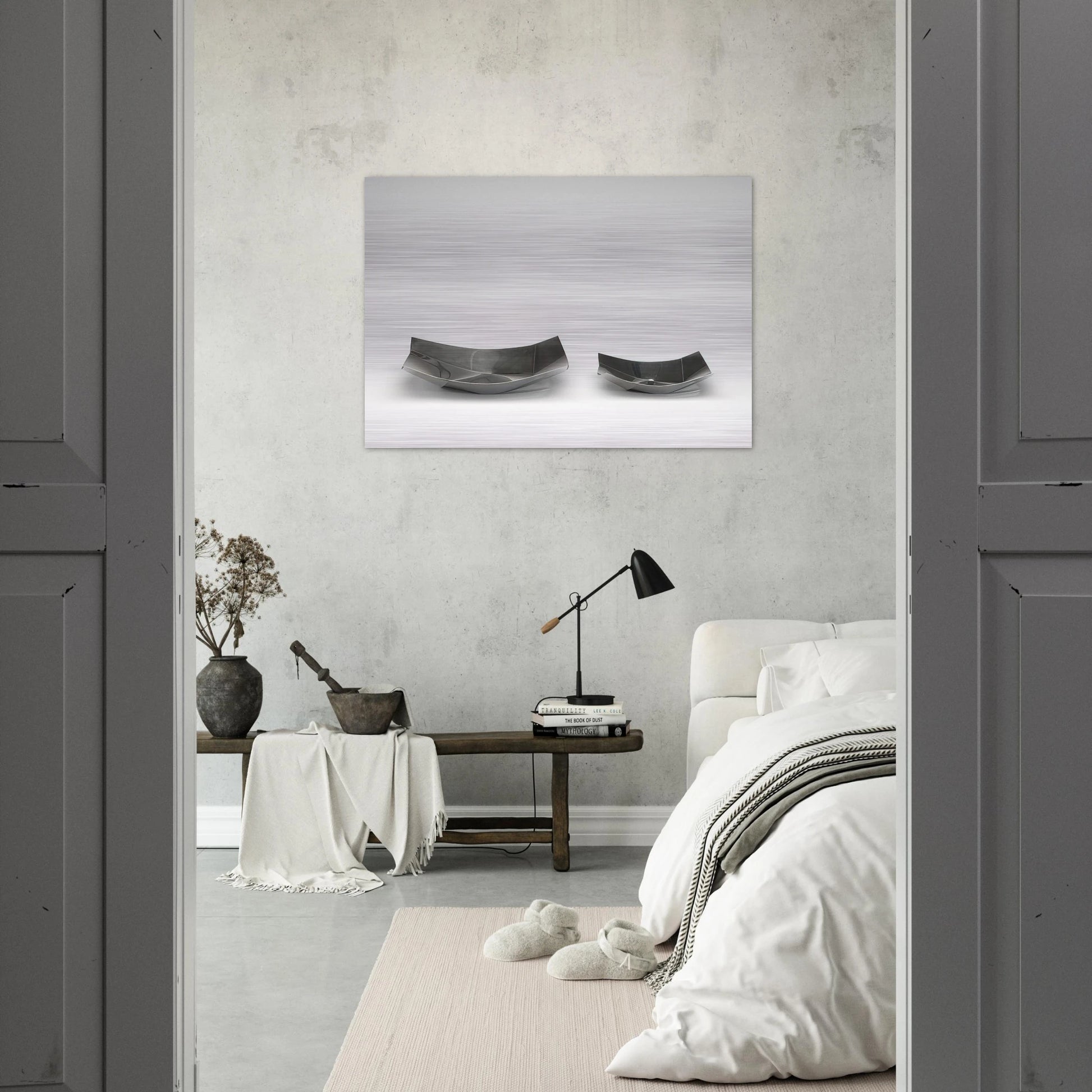 Maldive Tray - 1960 - Bruno Munari Brushed Aluminum Print - 70x100 cm / 28x40 inches | Bruno Munari Aluminum Print | Bruno Munari Prints