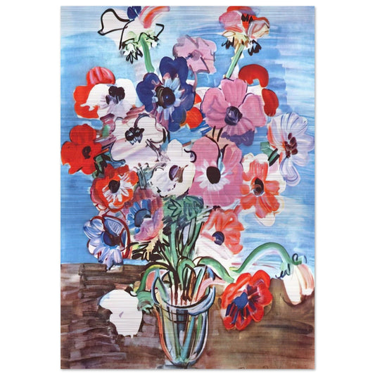 ANEMONES 1937 - Raoul Dufy Brushed Aluminum Print - 70x100 cm / 28x40 inches | Raoul Dufy Aluminum Print | Raoul Dufy Prints