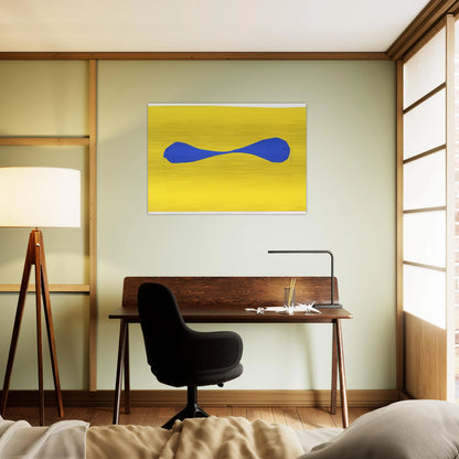 Blue Form on Yellow - Ellsworth Kelly Brushed Aluminum Print - 70x100 cm / 28x40 inches | Ellsworth Kelly Aluminum Print | Ellsworth Kelly Prints