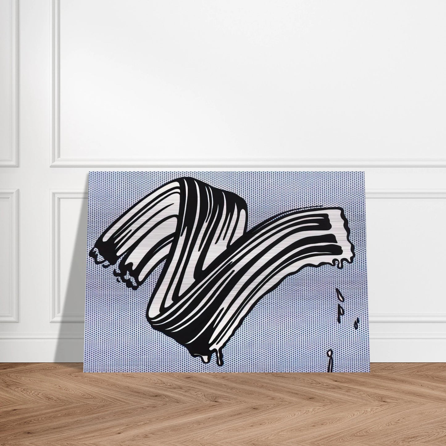 WHITE BRUSHSTROKE I 1965 - Roy Lichtenstein Brushed Aluminum Print - 70x100 cm / 28x40 inches | Roy Lichtenstein Aluminum Print | Roy Lichtenstein Prints