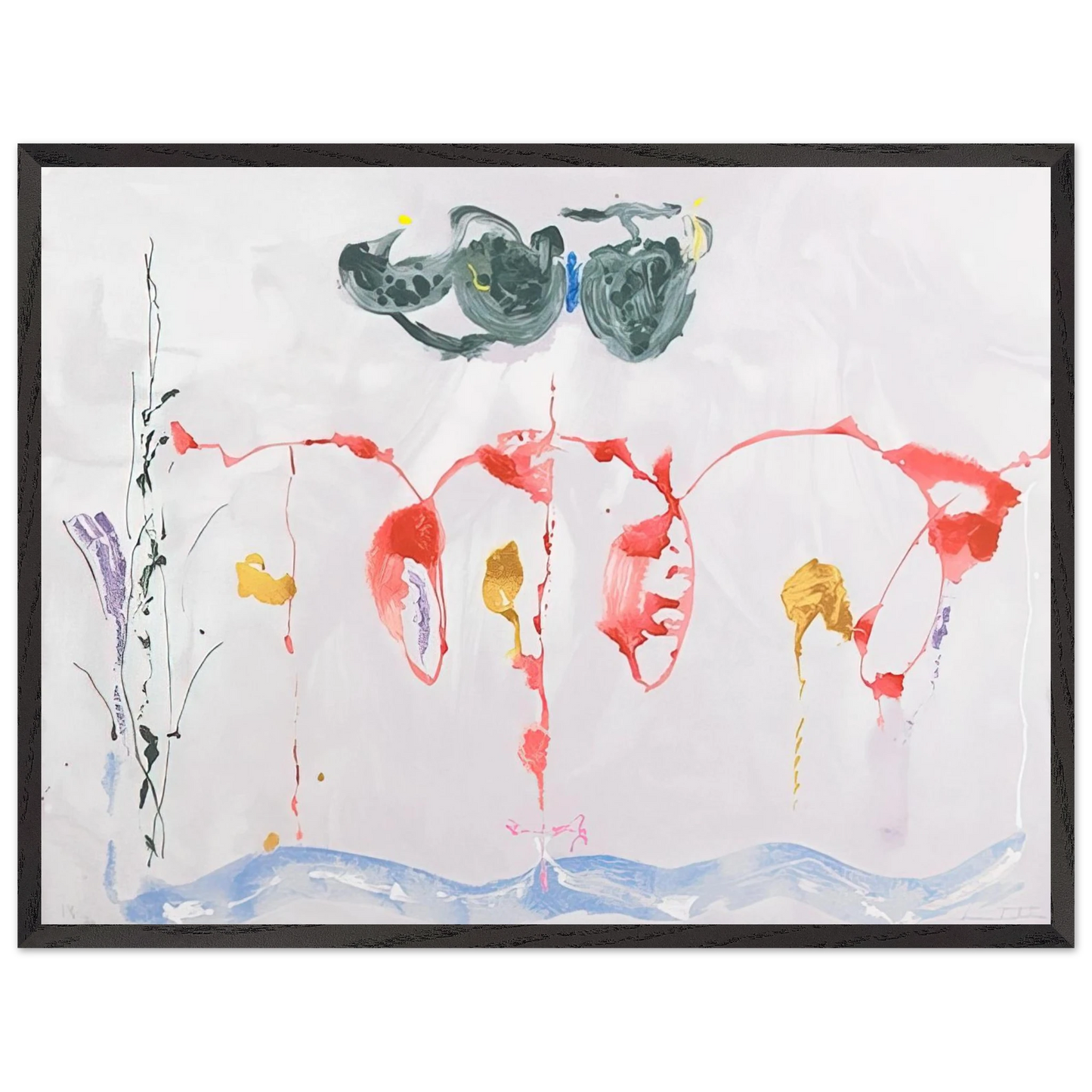 Helen Frankenthaler - Aerie - 2009 Wall art - 21x29.7 cm / 8x12" - Premium Wooden Framed Poster With Fine Art Paper-canvas - Wood frame