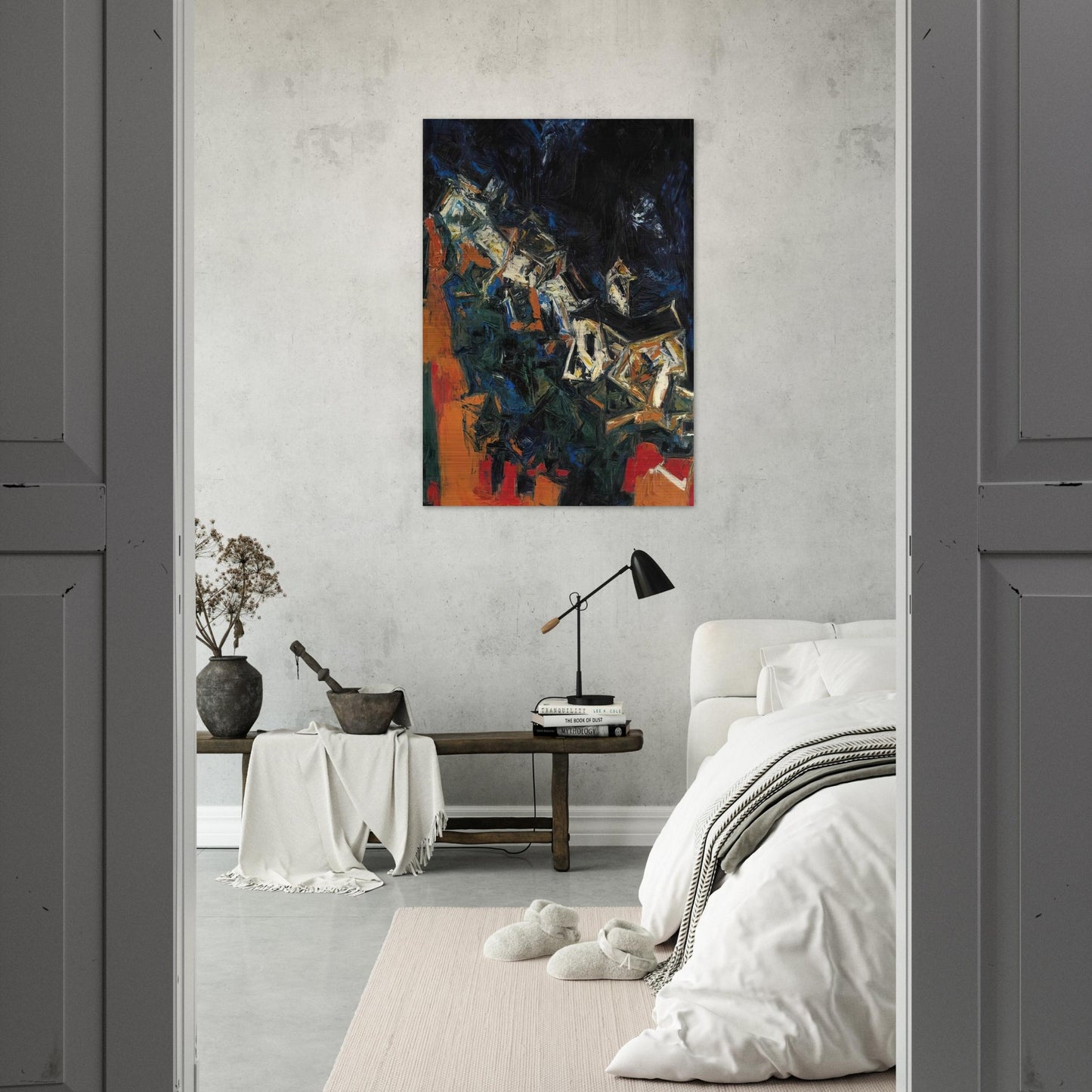 Clocher du Village - 1958 - S. H. Raza Brushed Aluminum Print - 70x100 cm / 28x40 inches | S. H. Raza Aluminum Print | S. H. Raza Prints