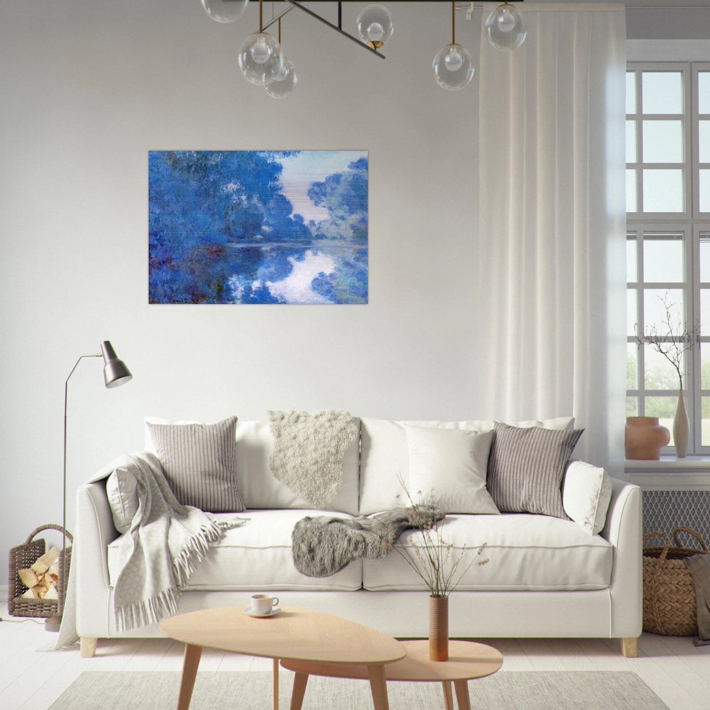 Morning on the Seine - claude monet Brushed Aluminum Print - 70x100 cm / 28x40 inches | claude monet Aluminum Print | claude monet Prints