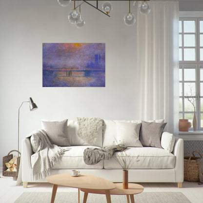 Charing Cross Bridge, The Thames 02 - claude monet Brushed Aluminum Print - 70x100 cm / 28x40 inches | claude monet Aluminum Print | claude monet Prints