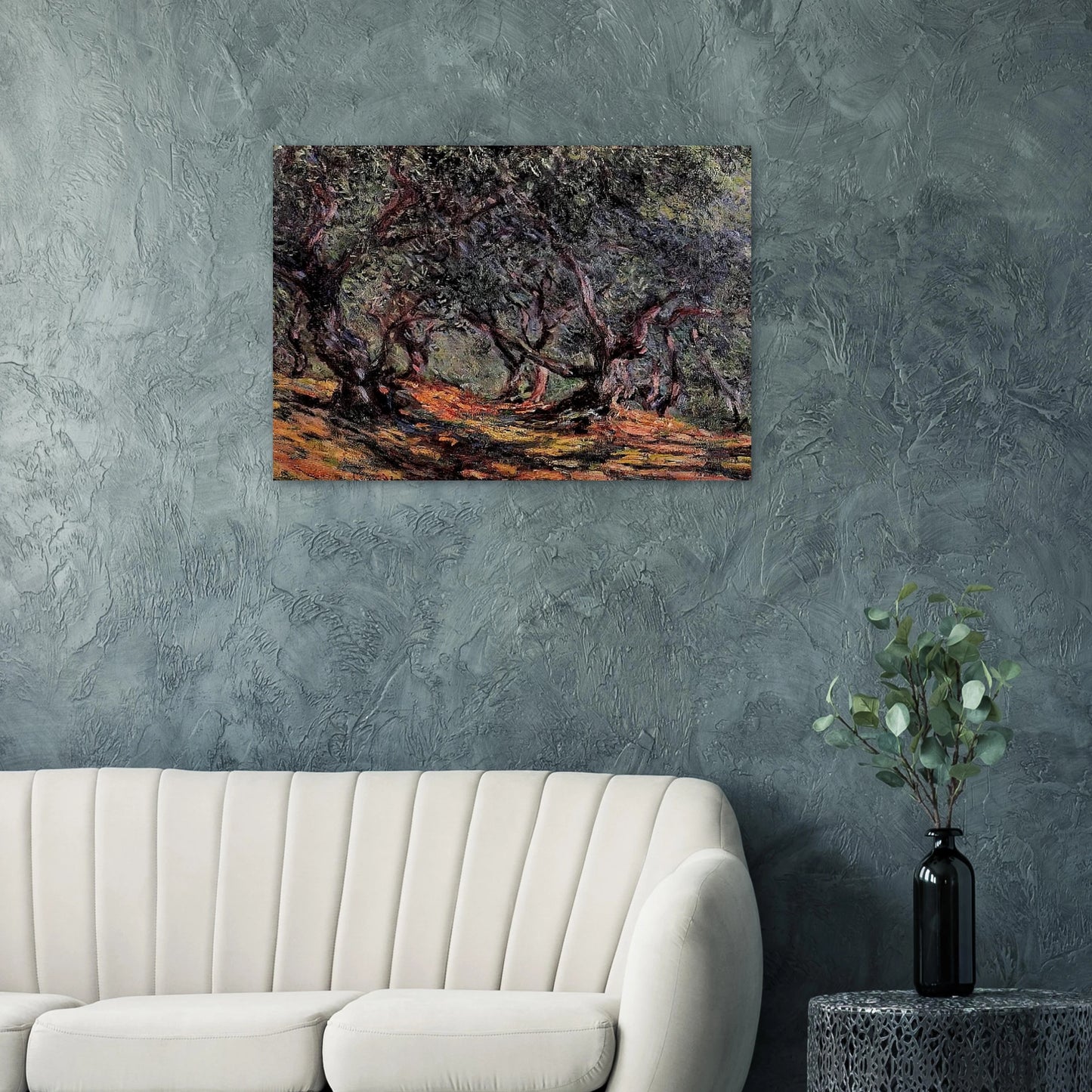 Olive Trees in Bordigher - claude monet Brushed Aluminum Print - 70x100 cm / 28x40 inches | claude monet Aluminum Print | claude monet Prints